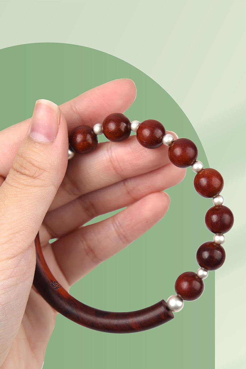 Adjustable Wood beads bracelet