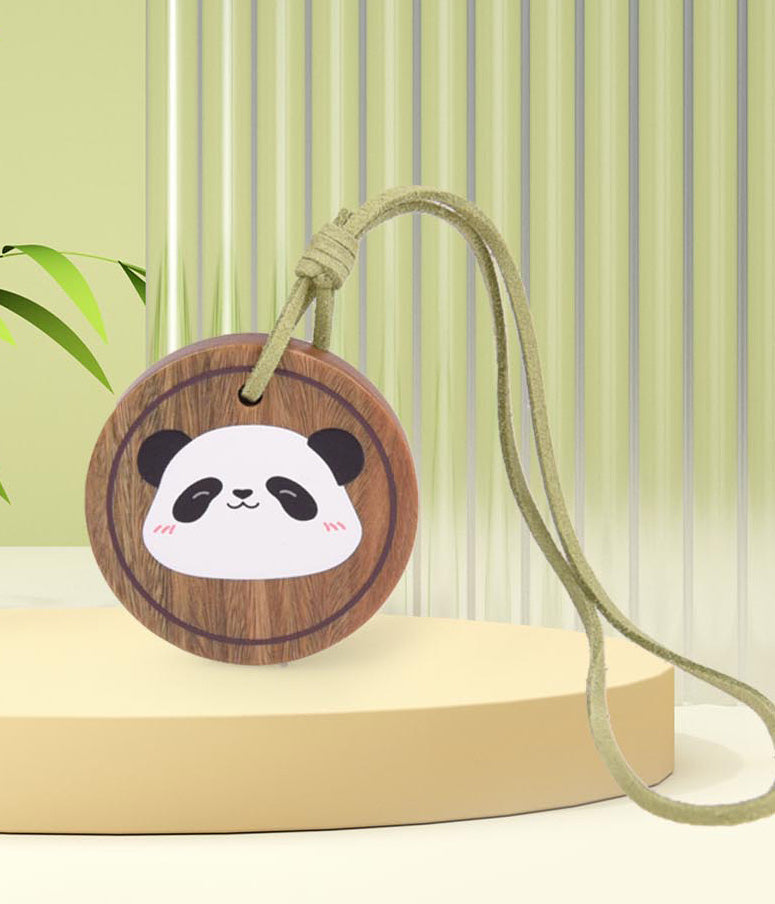 Panda Wood bag charm