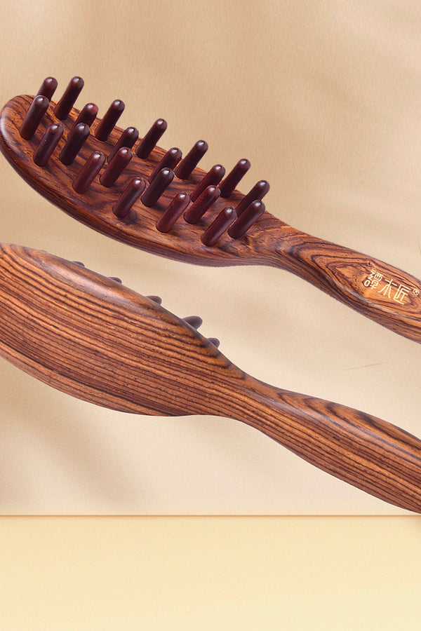 ROSEWOOD SCALP MASSAGER, cylinder bristles