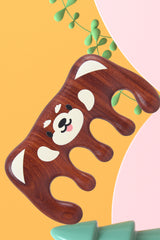 Hand-painted Bear Wood Scalp Massager