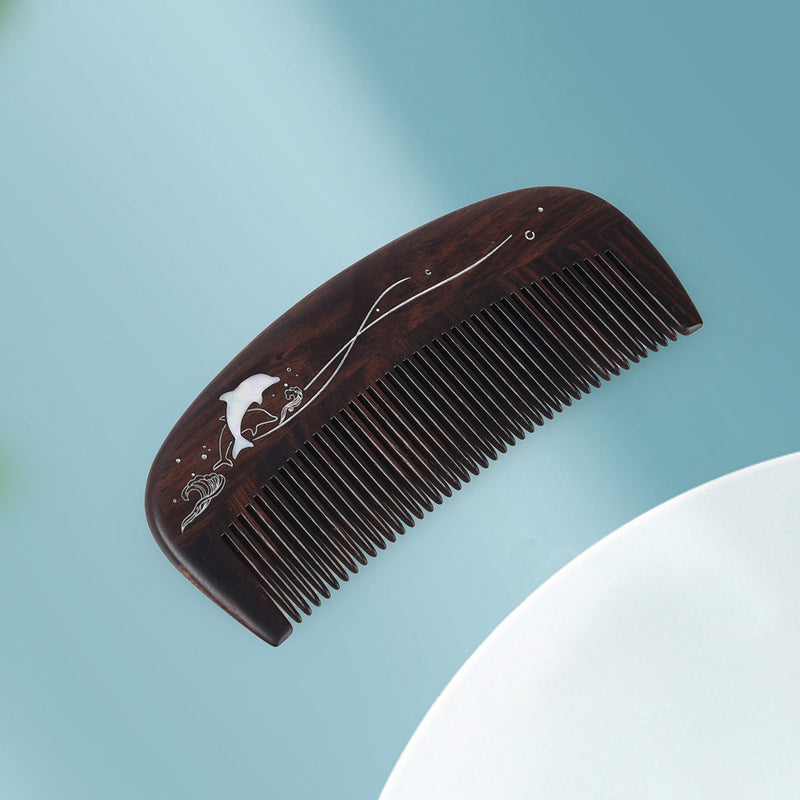 Seashell Dolphin Wooden comb