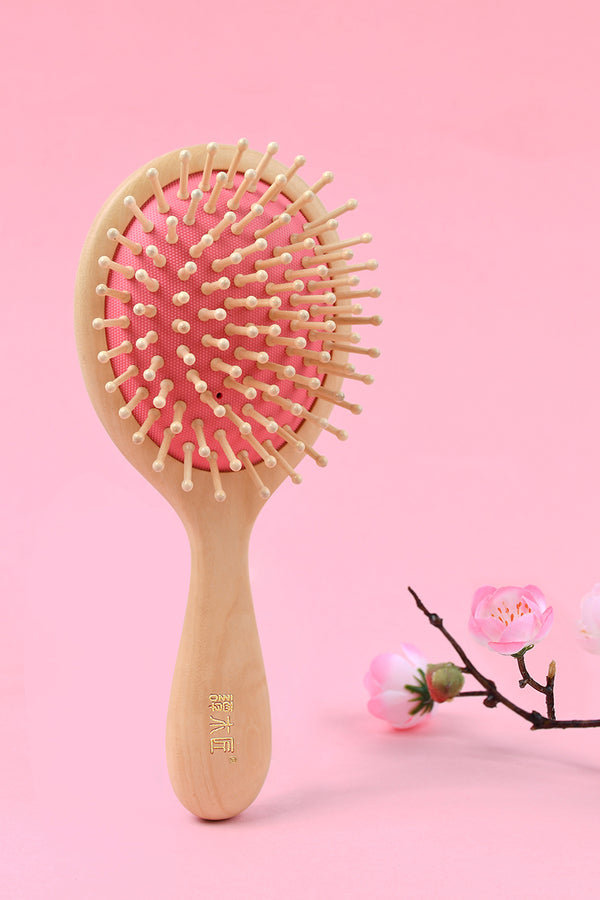 Peach Wooden Hair Brush