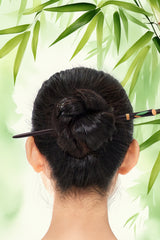 Bamboo-Pattern Black Rosewood Hairpin