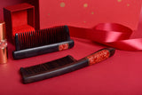 Rose Pattern Wooden Comb Set